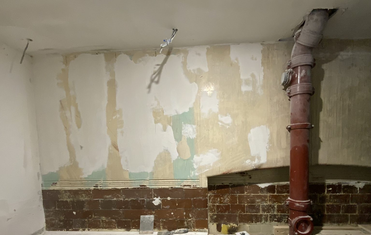 Exposed victorian features in new bathroom