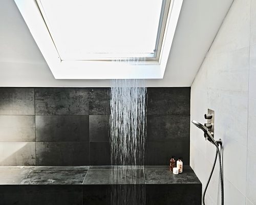 Open wet-room shower in Suffolk